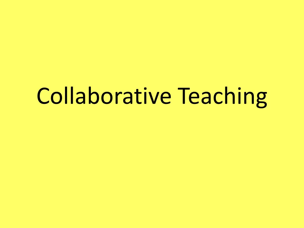 collaborative teaching