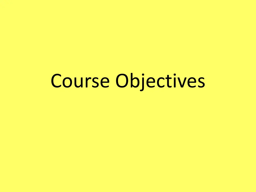 course objectives