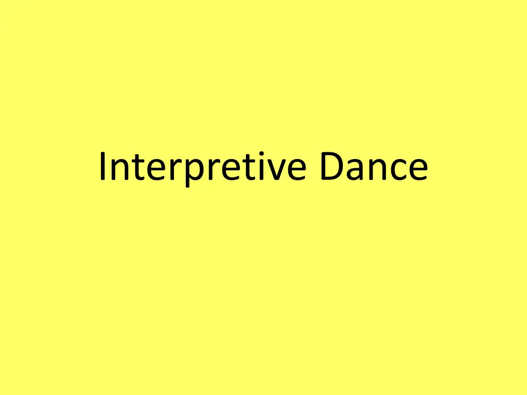 interpretive dance