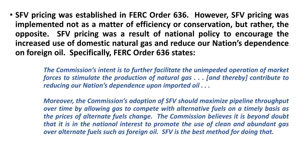 sfv pricing was established in ferc order