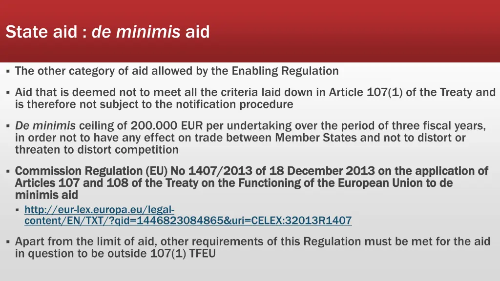 state aid de minimis aid