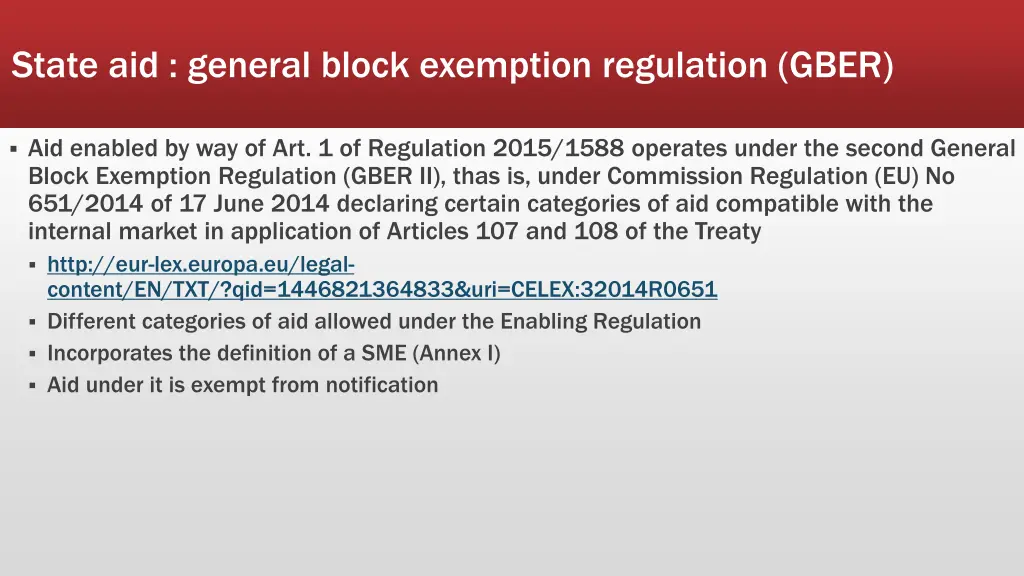 state aid general block exemption regulation gber