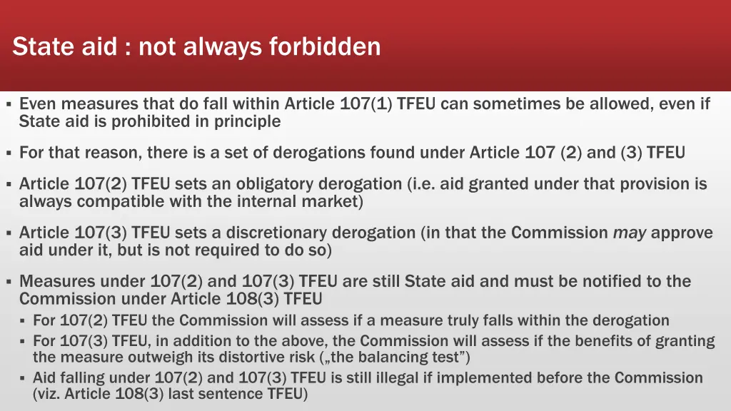 state aid not always forbidden