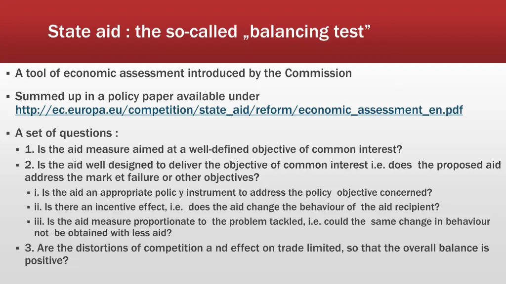 state aid the so called balancing test