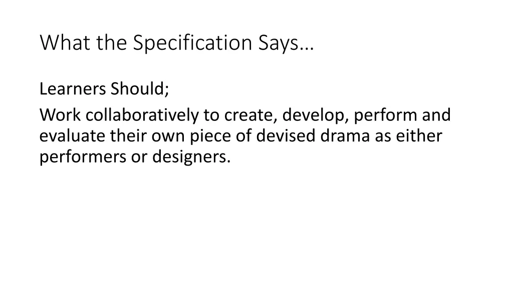 what the specification says