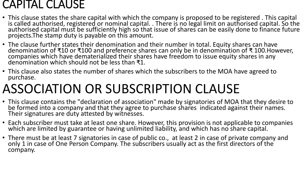 capital clause capital clause this clause states