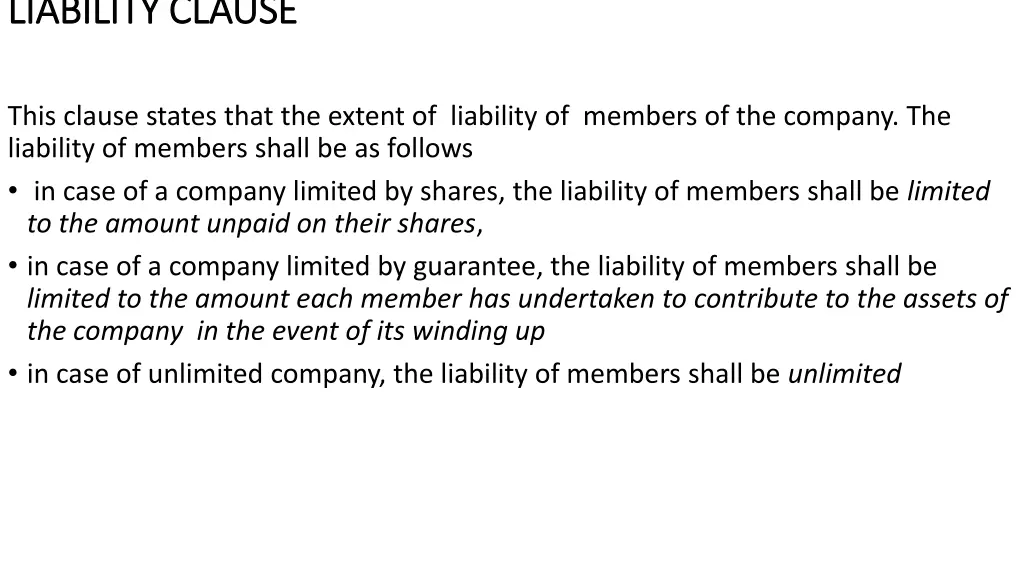 liability clause liability clause