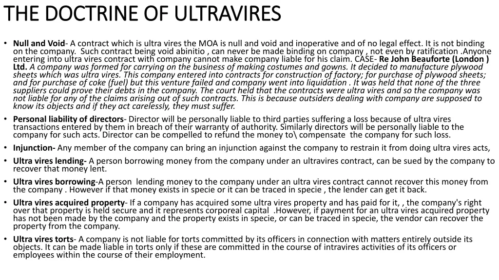 the doctrine of ultravires the doctrine 1