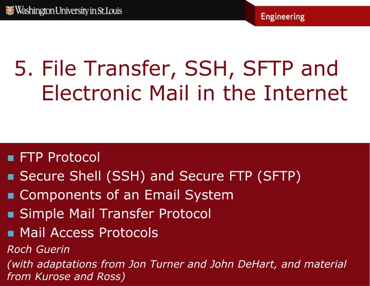 5 file transfer ssh sftp and electronic mail