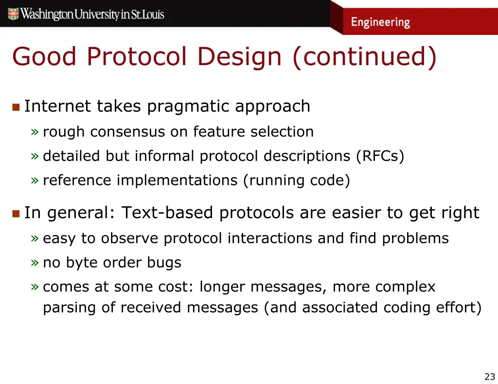 good protocol design continued