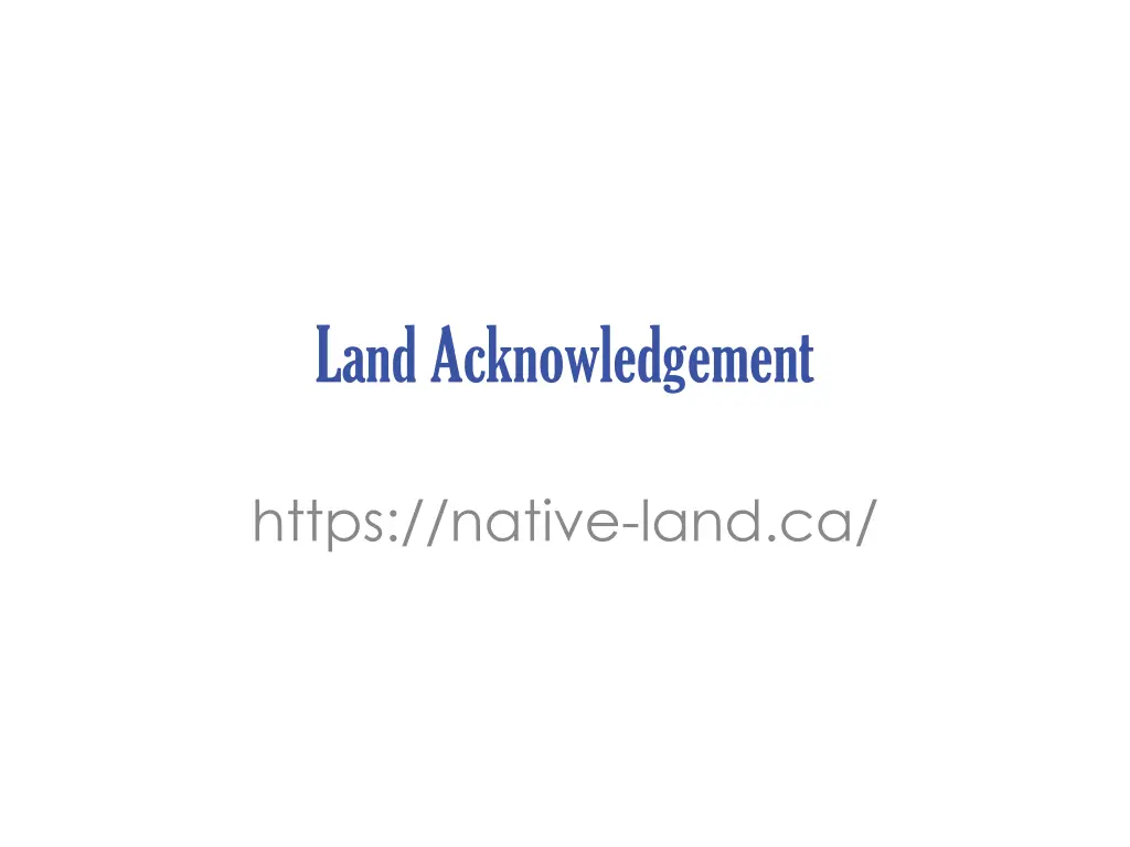 land acknowledgement