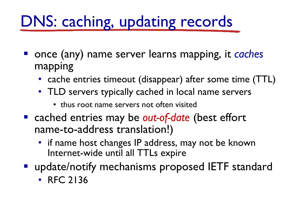 dns caching updating records