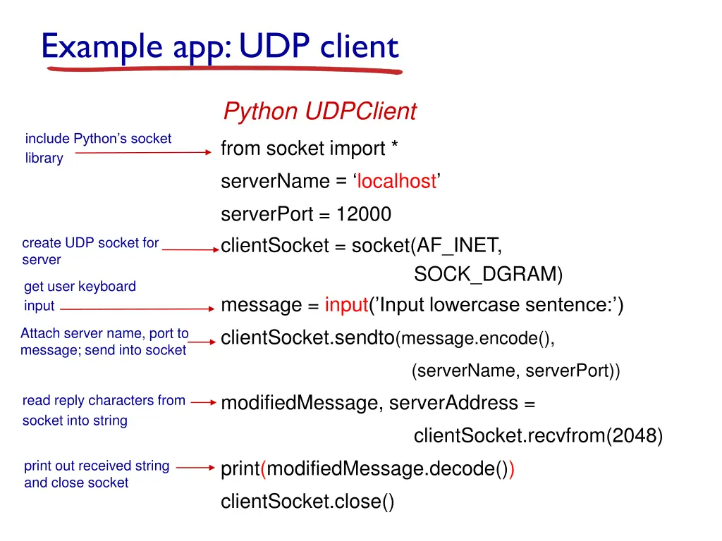 example app udp client