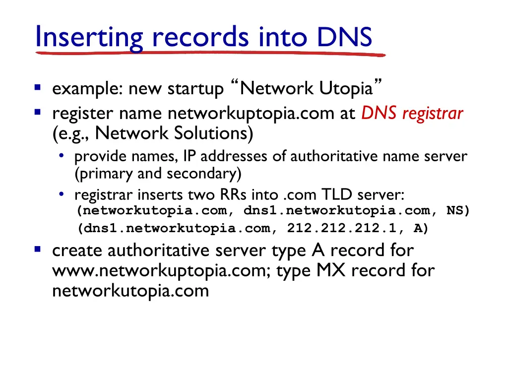 inserting records into dns