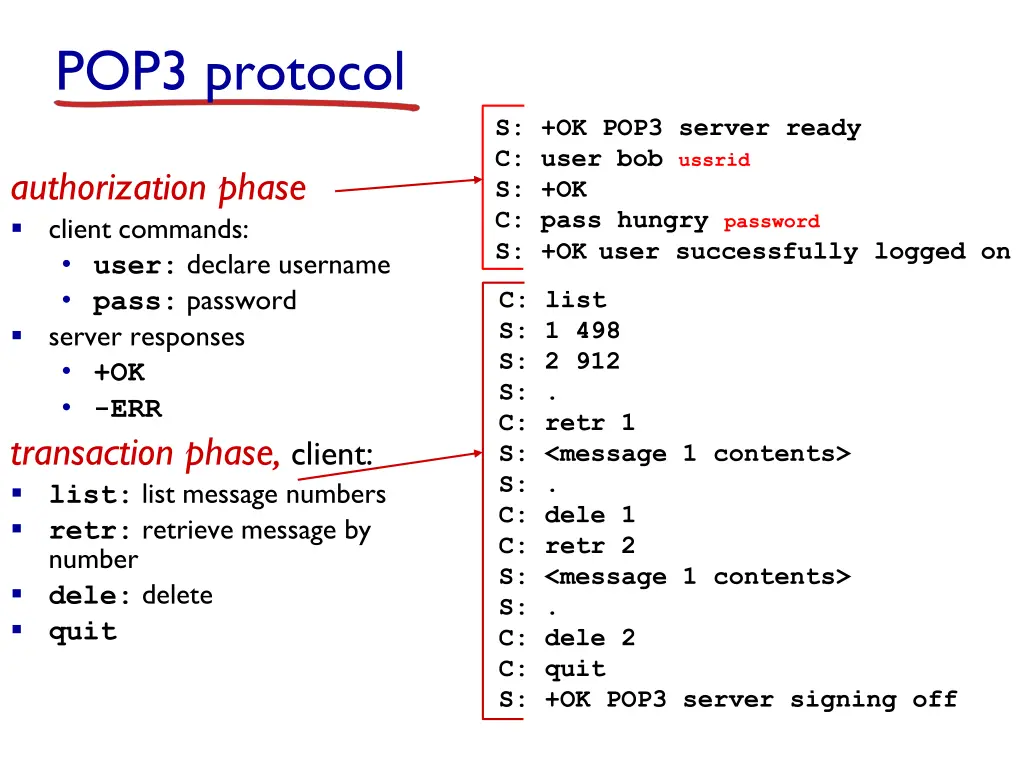 pop3 protocol