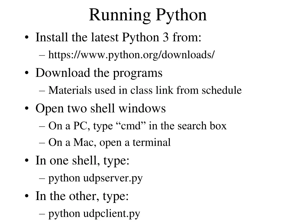 running python