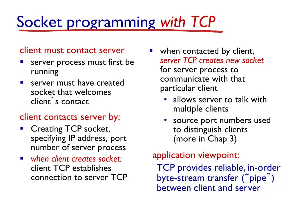 socket programming with tcp