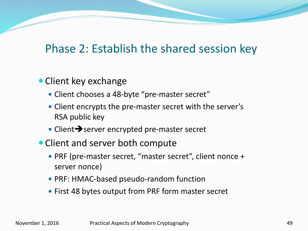 phase 2 establish the shared session key