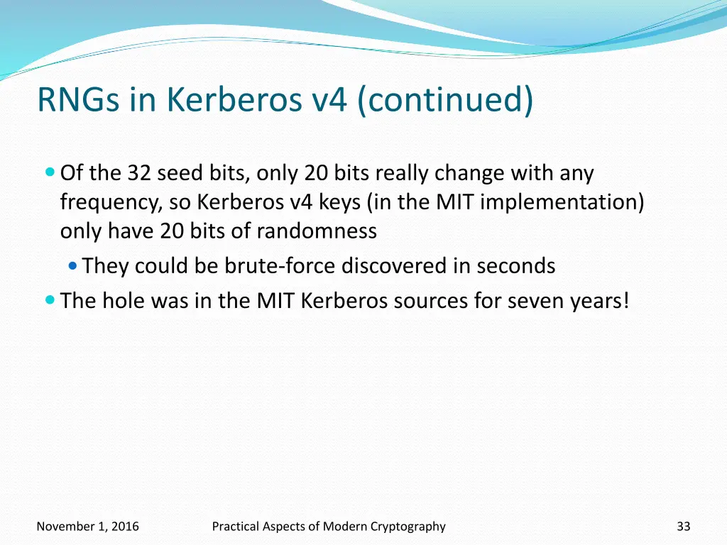 rngs in kerberos v4 continued 1