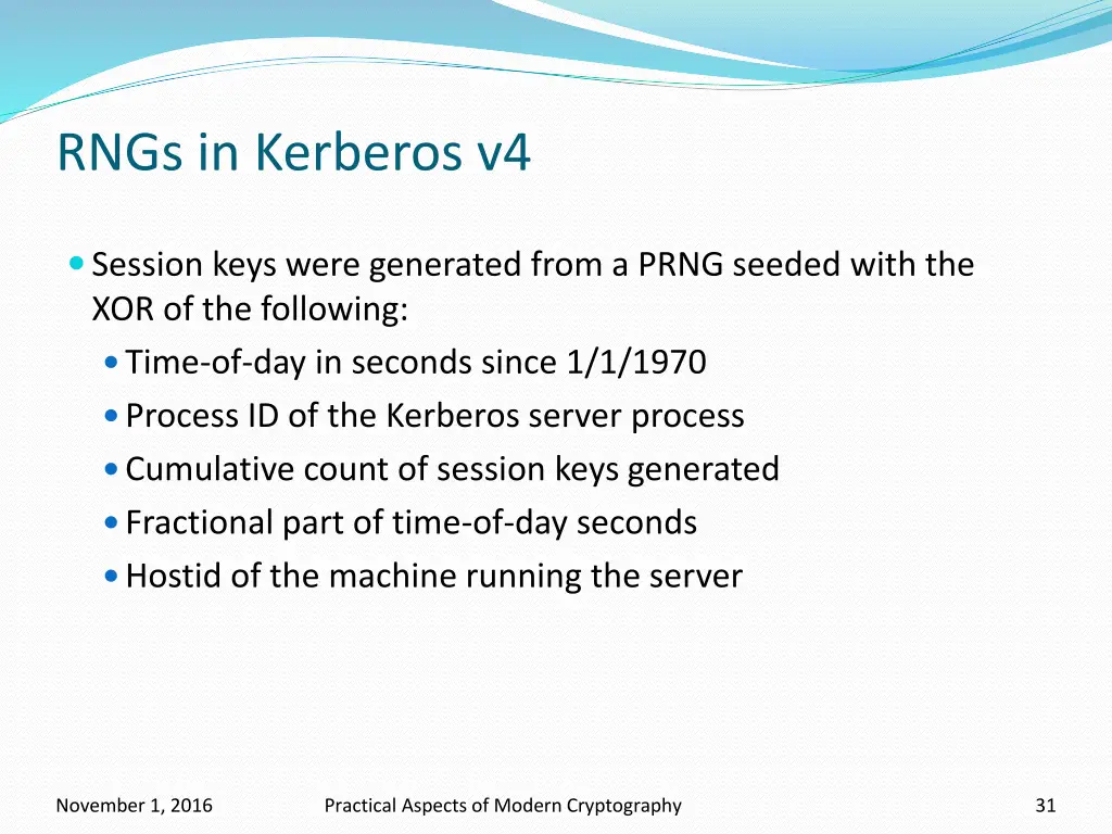 rngs in kerberos v4