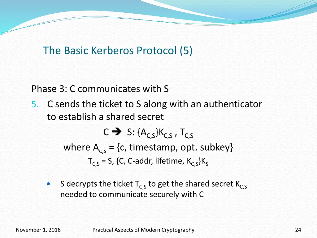 the basic kerberos protocol 5