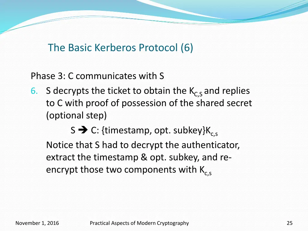 the basic kerberos protocol 6