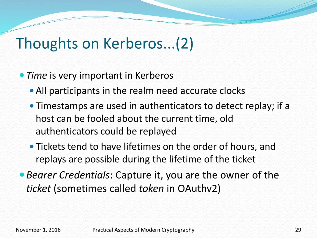 thoughts on kerberos 2