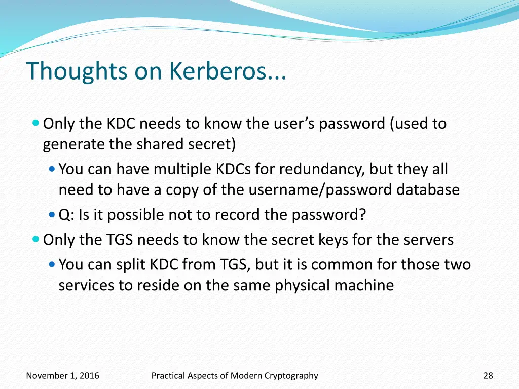 thoughts on kerberos