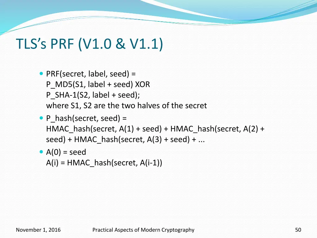 tls s prf v1 0 v1 1