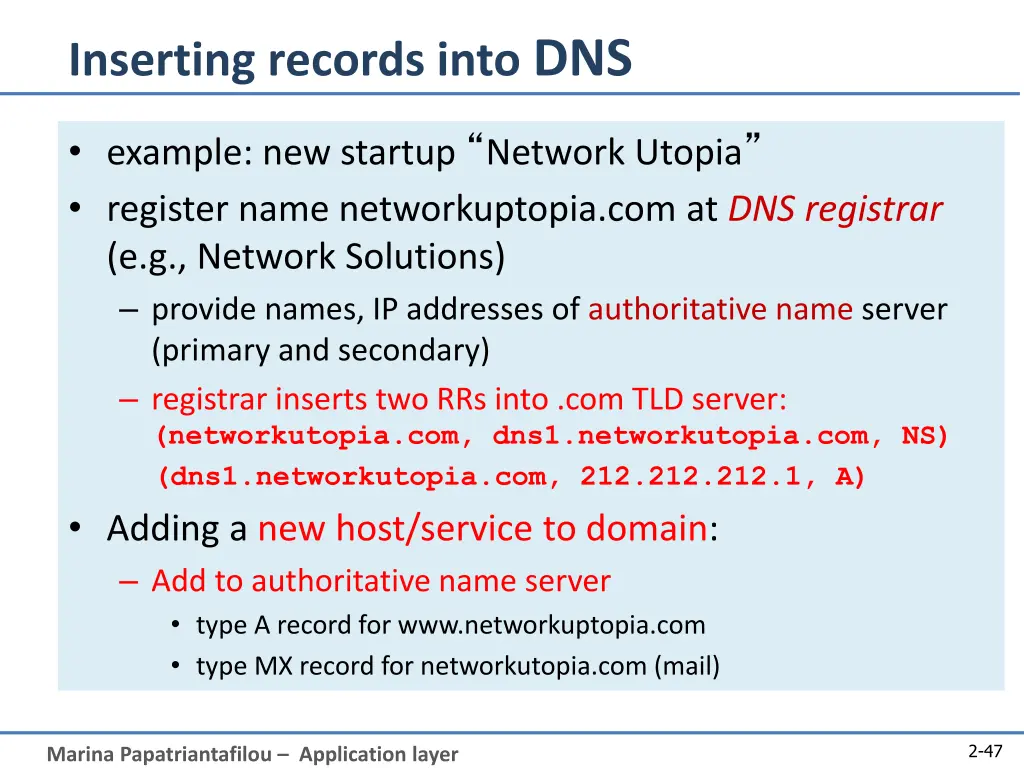 inserting records into dns