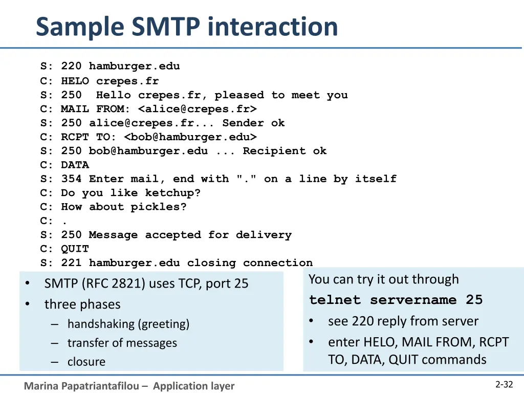 sample smtp interaction