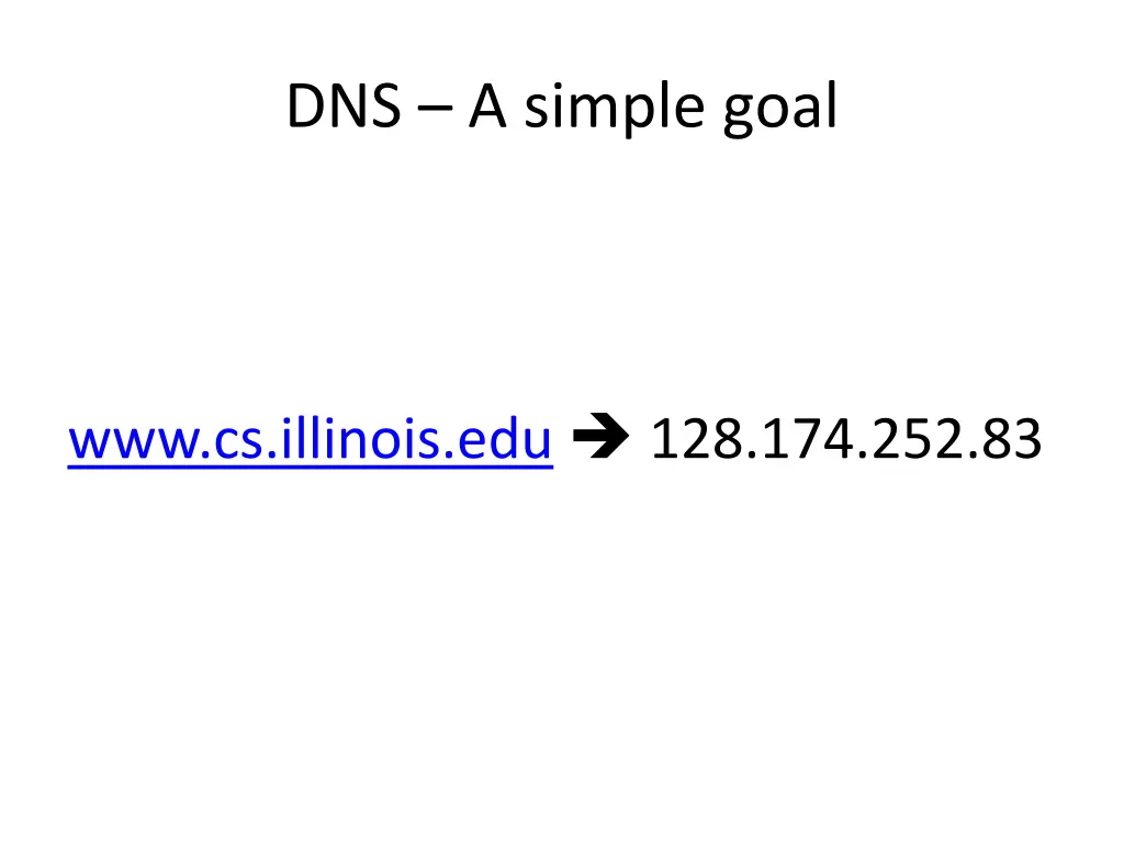 dns a simple goal