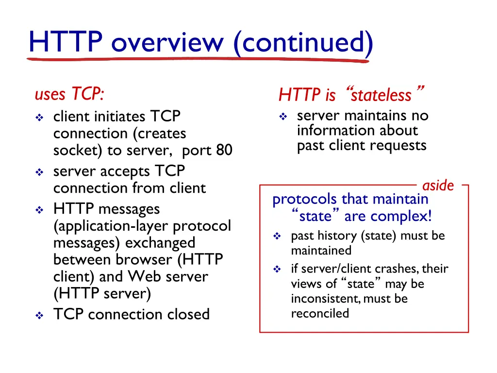 http overview continued