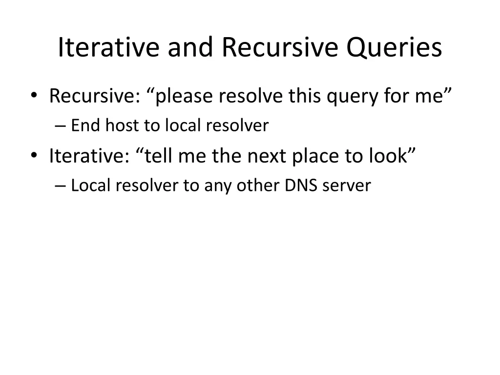 iterative and recursive queries