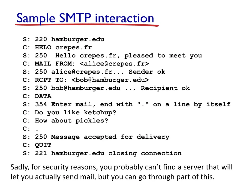 sample smtp interaction