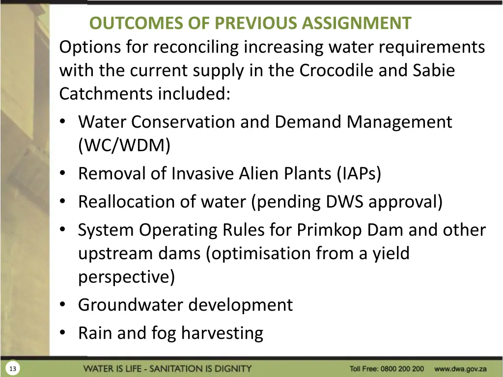 outcomes of previous assignment options