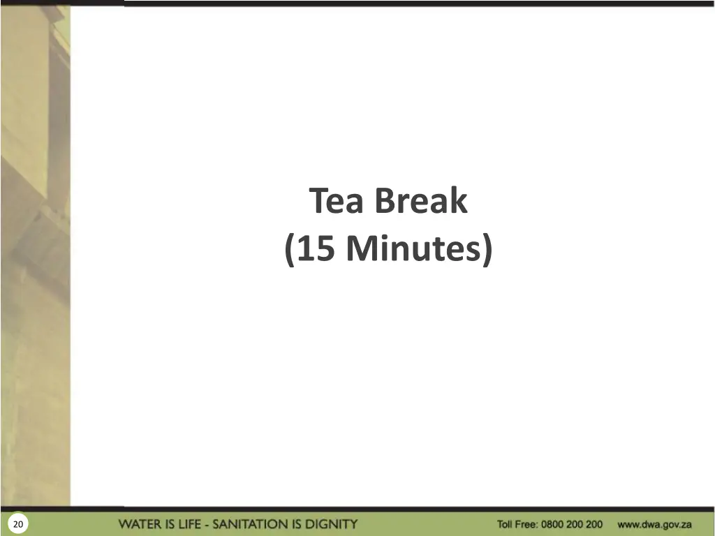 tea break 15 minutes