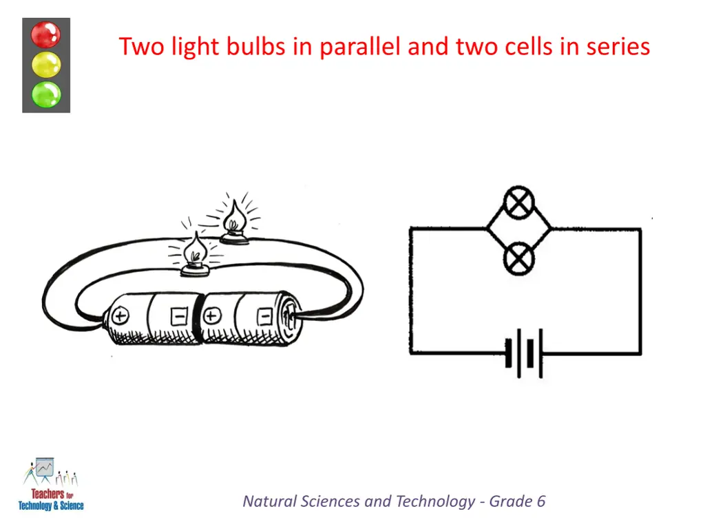 two light bulbs in parallel and two cells