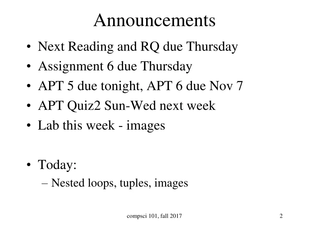 announcements