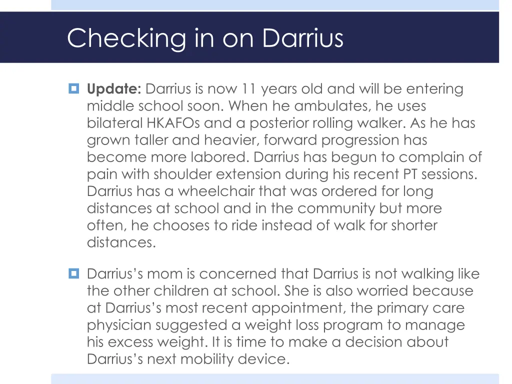 checking in on darrius