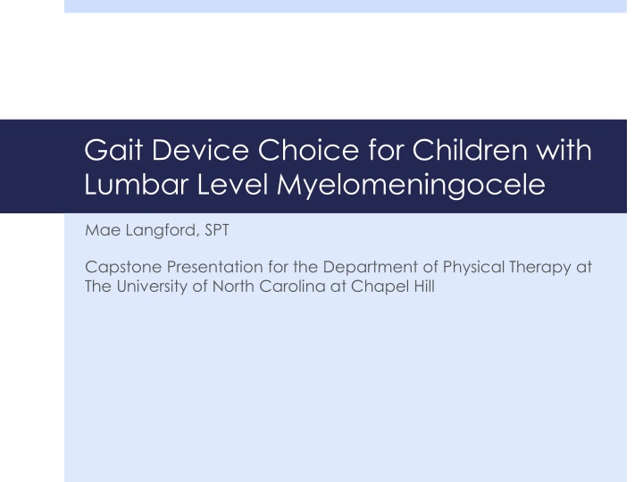 gait device choice for children with lumbar level