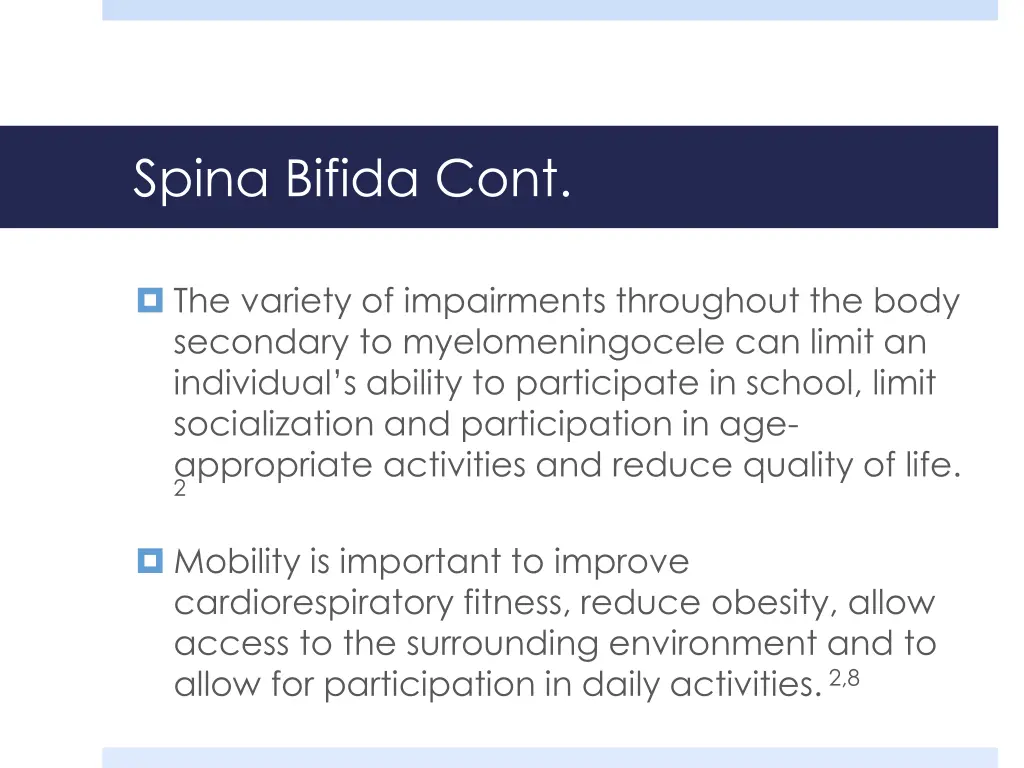 spina bifida cont