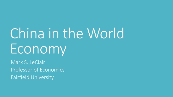 china in the world economy mark s leclair