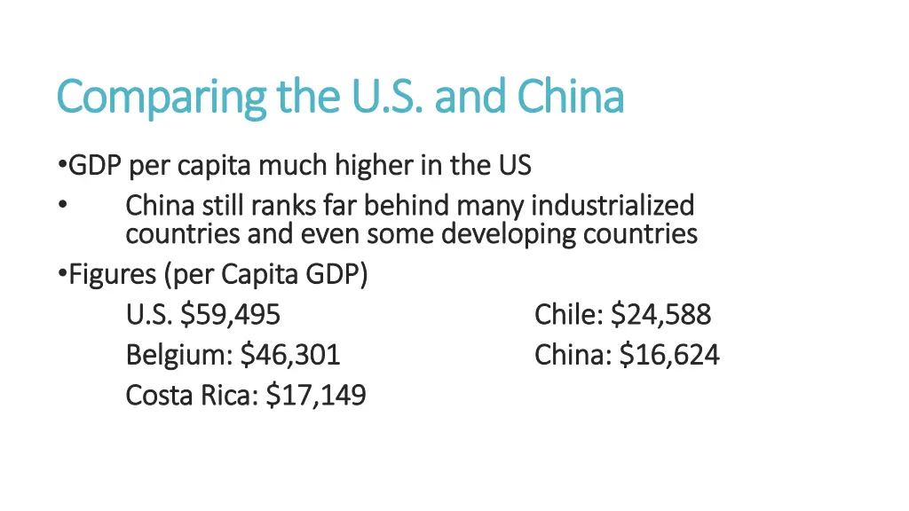 comparing the u s and china comparing