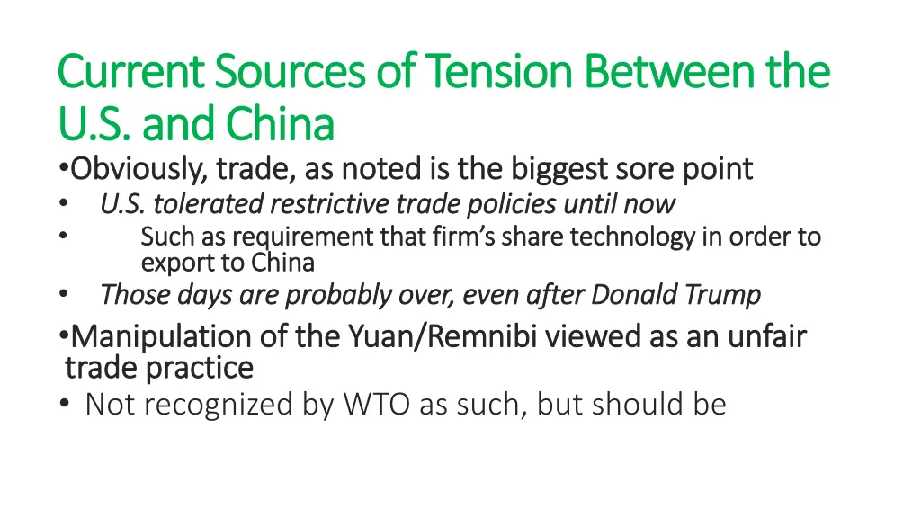 current sources of tension between the current