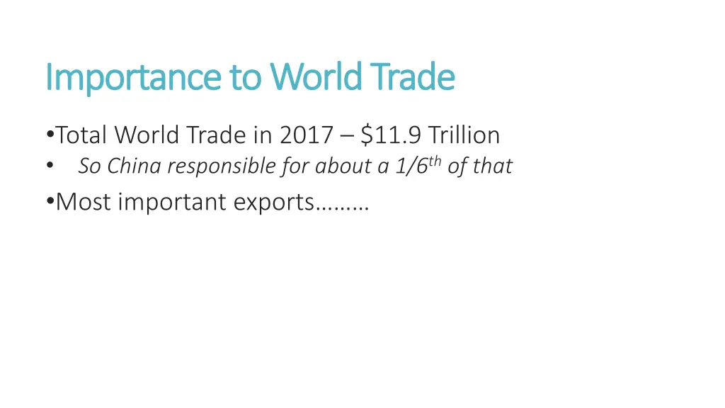 importance to world trade importance to world