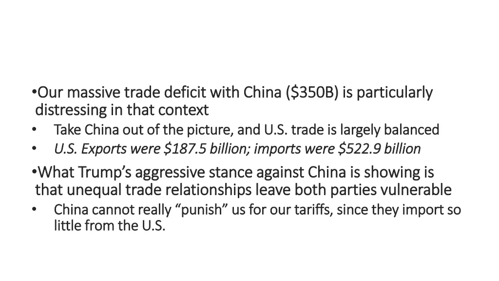 our massive trade deficit with china 350b