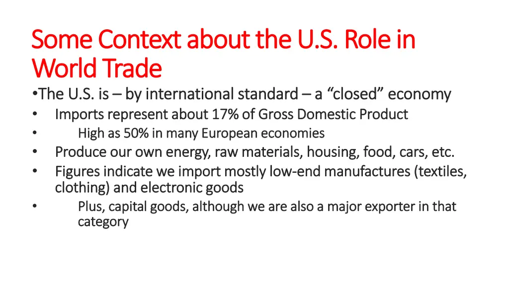 some context about the u s role in some context