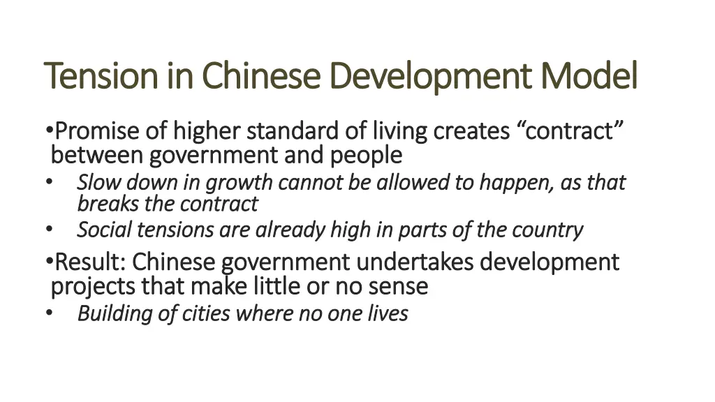 tension in chinese development model tension