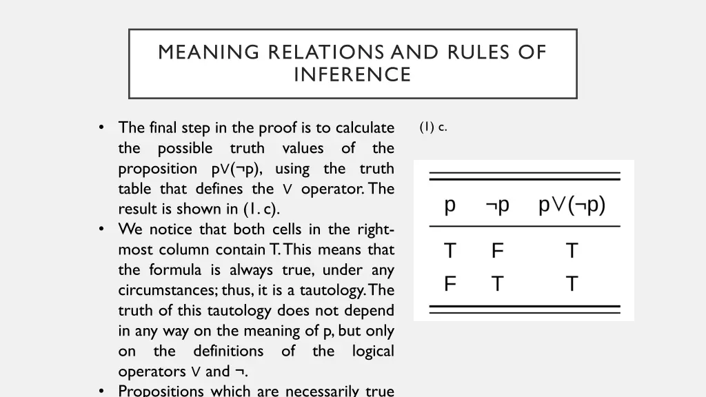 meaning relations and rules of inference 3